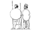 Persian soldiers with shields and spears